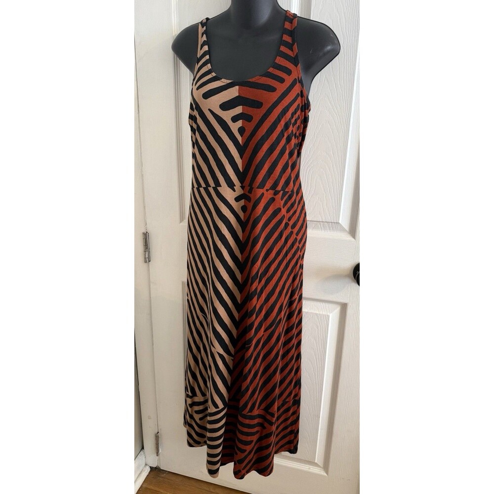 Loft Women's  Size Small Petite Racer Back Tank Top Maxi Dress Summer Striped